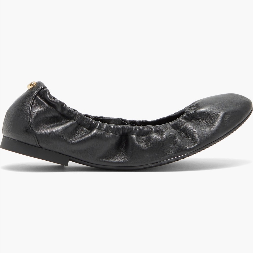 Stuart Weitzman Gabby Scrunch Rivet Leather Flat